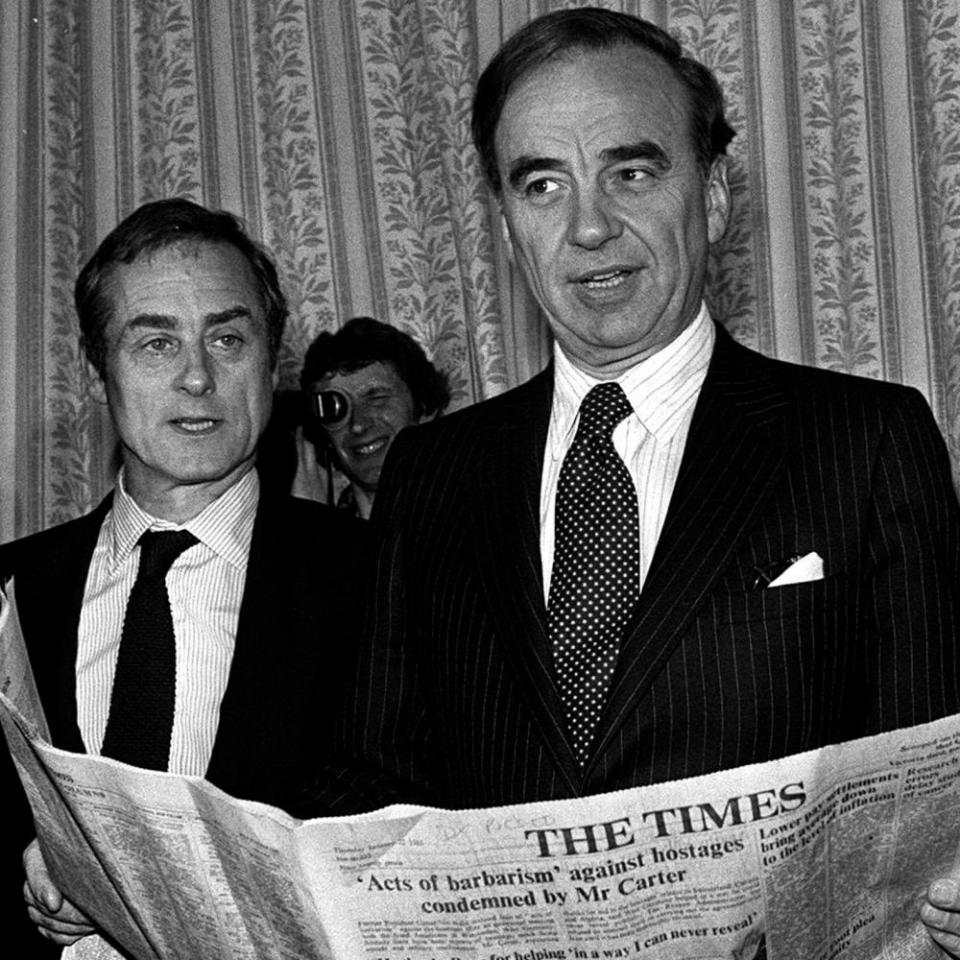 Harold Evans with Rupert Murdoch in 1981.