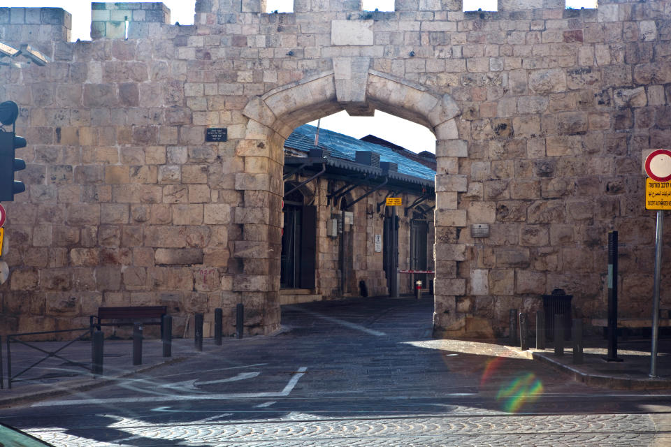 A picture taken with a long exposure shows New Gate in Jerusalem's Old City. (Photo: Nir Elias/Reuters)