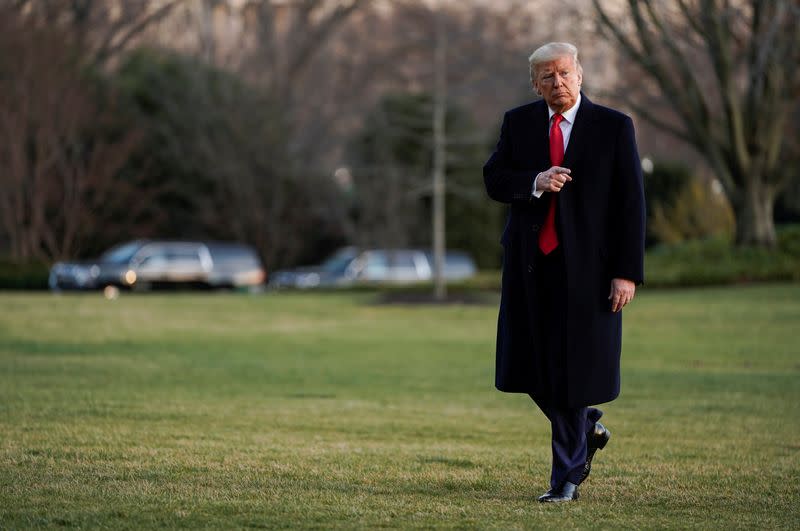 U.S. President Trump returns to the White House in Washington