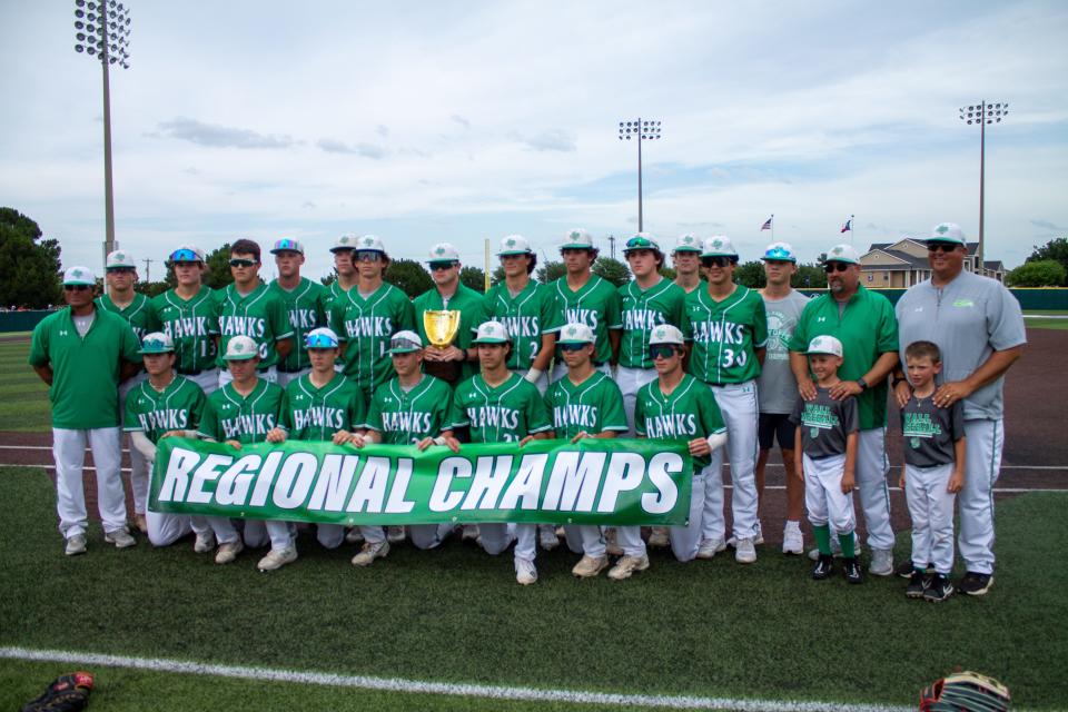 The Wall baseball team poses for a picture after beating Brock in the Regional Final.