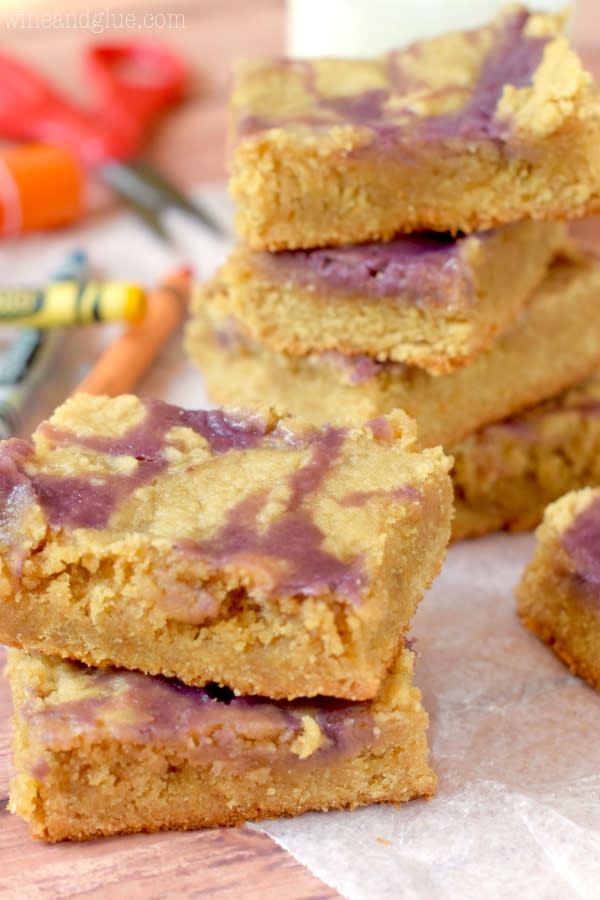 Peanut Butter and Jelly (Jam!) Cookie Bars