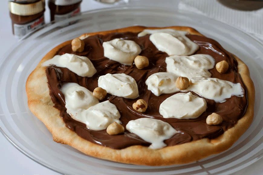 Forget Neapolitan, his Nutella covered pizza is simply unbeatable in the flavour stakes. <a rel="nofollow noopener" href="http://www.manusmenu.com/nutella-pizza" target="_blank" data-ylk="slk:View the recipe.;elm:context_link;itc:0;sec:content-canvas" class="link ">View the recipe.</a>