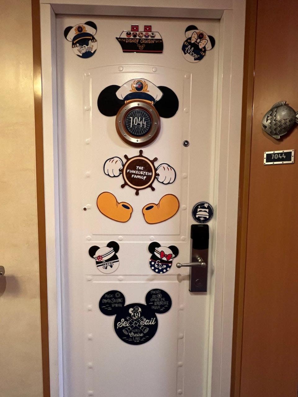 The door Kathryn Finkelstein&#39;s family designed on one of their Disney cruises.