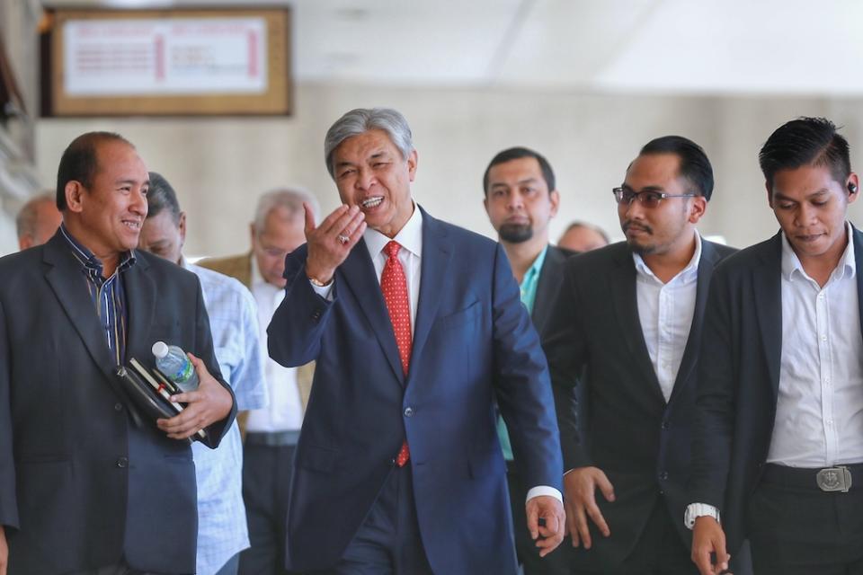 Datuk Seri Ahmad Zahid Hamidi is pictured at the Kuala Lumpur High Court December 12, 2019. — Pictures by Ahmad Zamzahuri