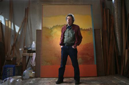 Abstract painter Ronnie Landfield poses for a photograph in his New York City studio in this picture taken October 8, 2013. REUTERS/Mike Segar