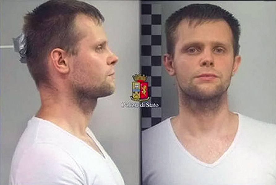 Lukasz Herba is accused of kidnapping the British model (Picture: Milan Police)