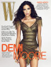 <div class="caption-credit"> Photo by: W</div>We can barely recognize the gaunt Demi Moore on the December 2009 cover of W. It caused a kerfuffle when it hit stands as critics claimed her body had been photoshopped onto another woman's body. But our problem is with her naturally beautiful face, which looks way to plastic and polished here.