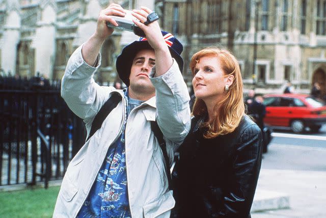 <p>Warner Bros./Getty</p> Matt LeBlanc and Sarah Ferguson film "Friends in London.