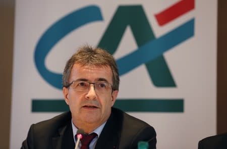 Philippe Brassac, CEO of Credit Agricole S.A., speaks during a press conference in Paris