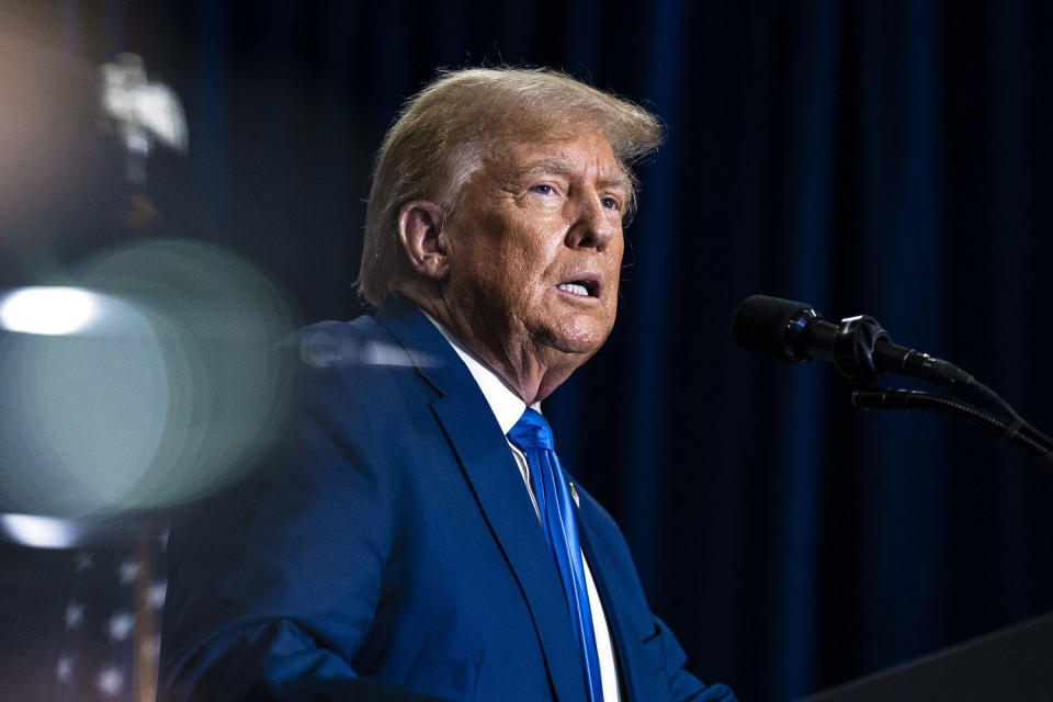 Former President Donald Trump speaks at a campaign rally. (Jabin Botsford / The Washington Post via Getty Images file)