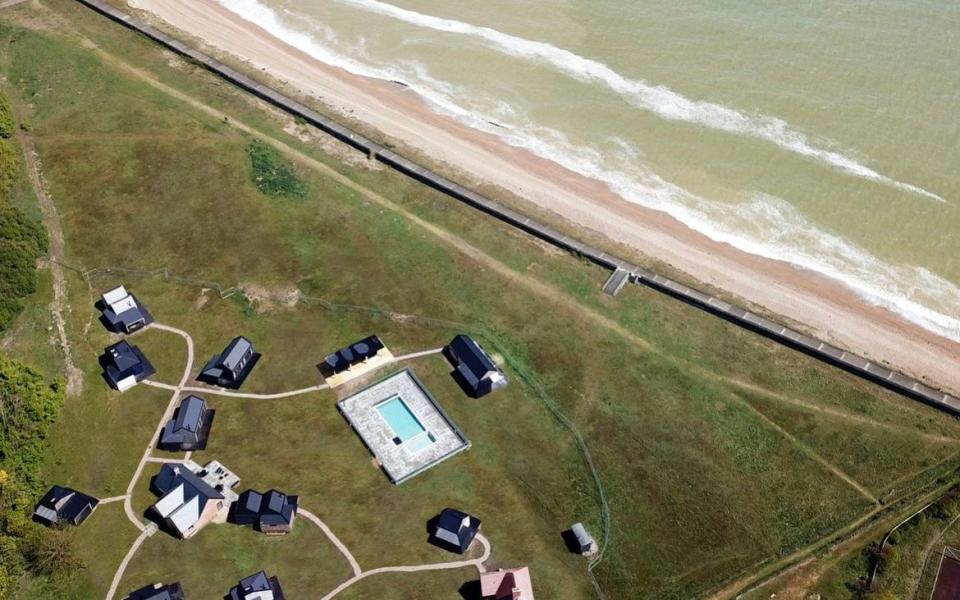 Aerial view of Cabu by the sea