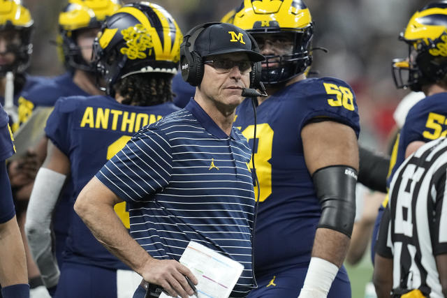 Michigan Wolverines' Jim Harbaugh interviewing with Minnesota Vikings