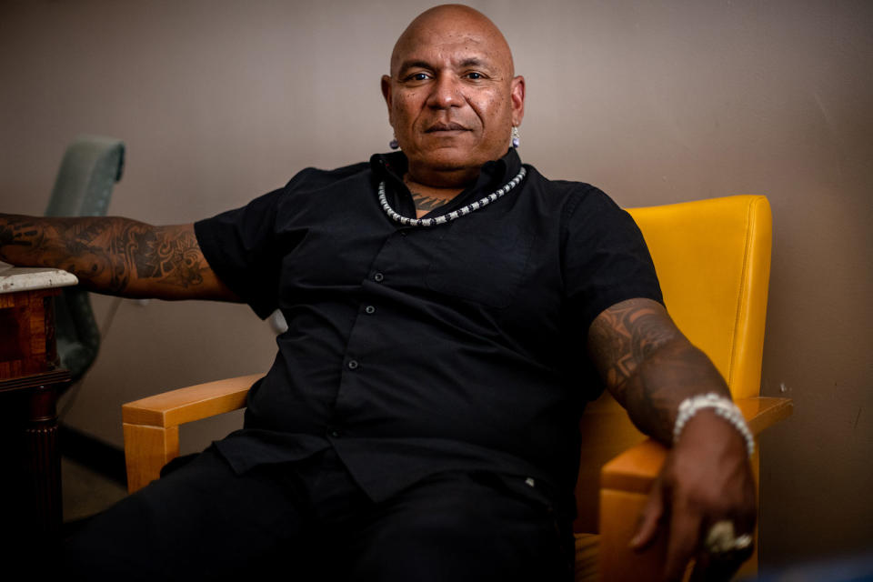 OnPoint NYC's executive director Sam Rivera poses for a portrait in his office in Harlem. (Hilary Swift for TODAY)