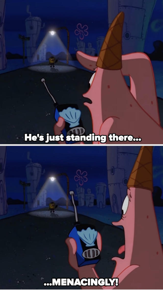 He's just standing there, Menacingly! #spongebobsquarepants #fyp