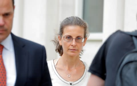 Claire Bronfman leaves a hearing in New York - Credit: Reuters