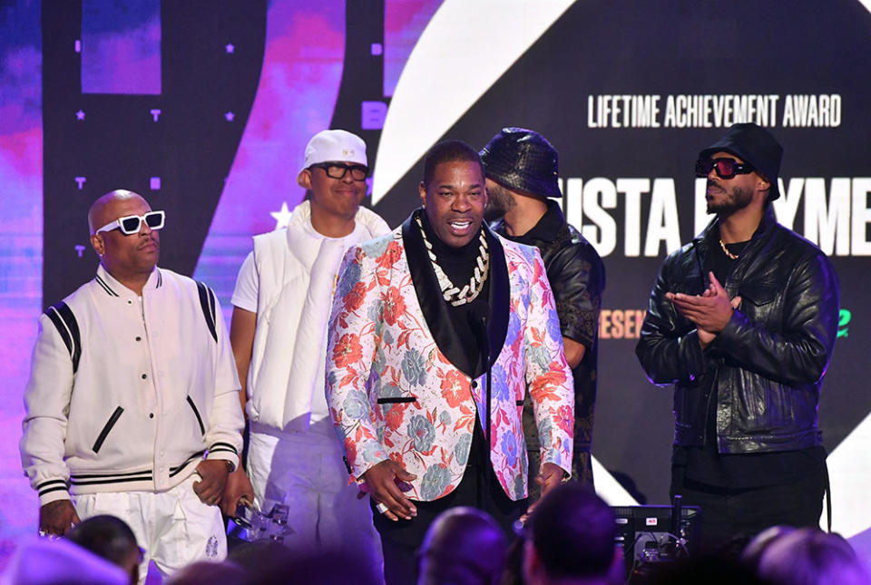 Busta Rhymes accepts the lifetime achievement award