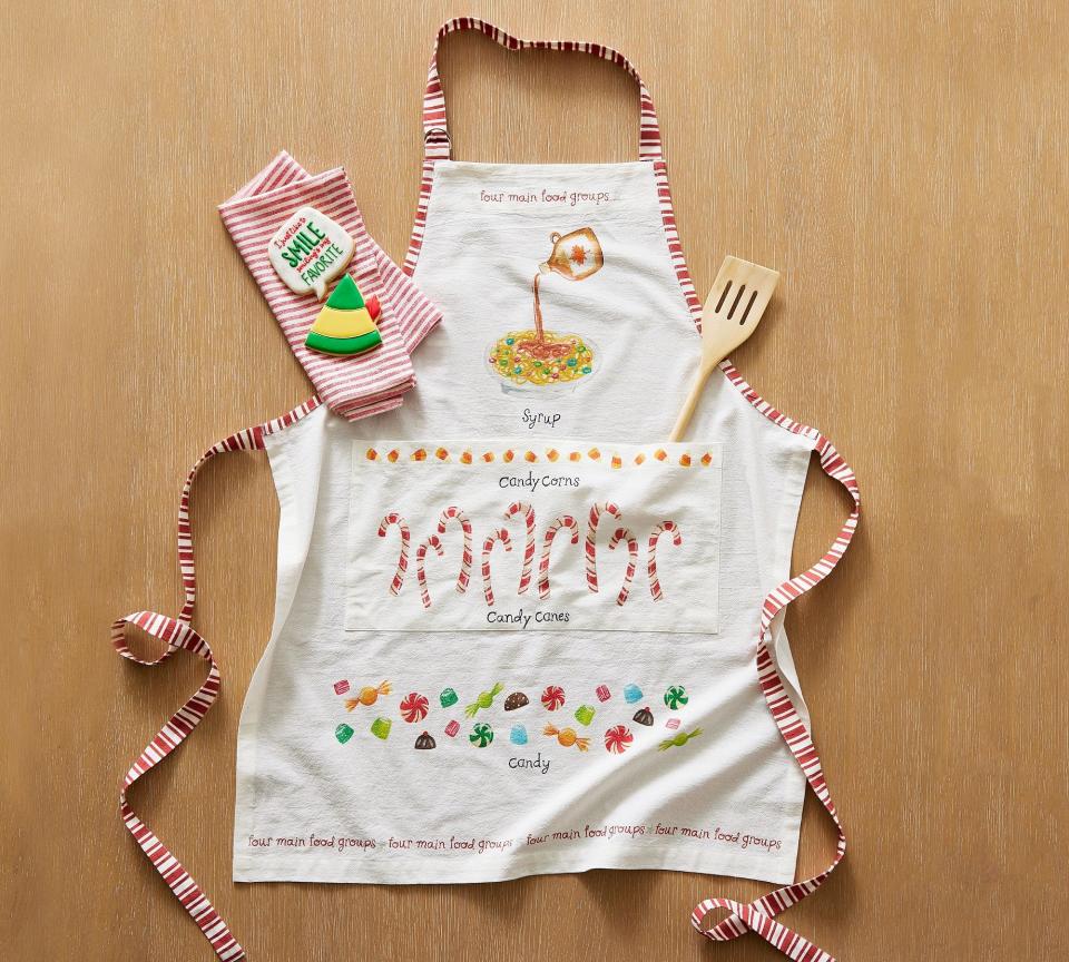 <p><a href="https://go.redirectingat.com?id=74968X1596630&url=https%3A%2F%2Fwww.potterybarn.com%2Fproducts%2Felf-adult-apron%2F%3Fpkey%3Dcelf-shop&sref=https%3A%2F%2Fwww.thepioneerwoman.com%2Fjust-for-fun%2Fg45588797%2Fpottery-barn-elf-collection%2F" rel="nofollow noopener" target="_blank" data-ylk="slk:Shop Now;elm:context_link;itc:0;sec:content-canvas" class="link ">Shop Now</a></p><p>Elf Food Groups Adult Apron</p><p>$39.50</p>