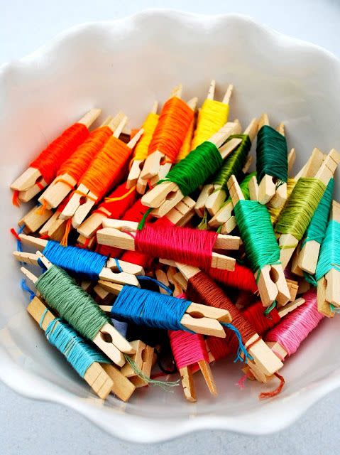 Embroidery Floss Clothespin