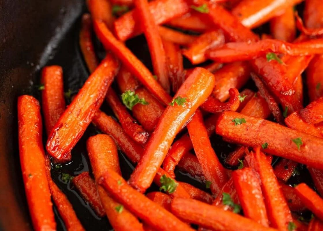 <p>I Heart Naptime</p><p>These crispy Glazed Carrots are caramelized in brown sugar and are full of flavor! Easy to make and a delicious side dish for any dinner.</p><p><strong>Get the recipe</strong>: <a href="https://www.iheartnaptime.net/glazed-carrots/" rel="nofollow noopener" target="_blank" data-ylk="slk:Glazed Carrots;elm:context_link;itc:0;sec:content-canvas" class="link rapid-noclick-resp"><strong>Glazed Carrots</strong></a></p>