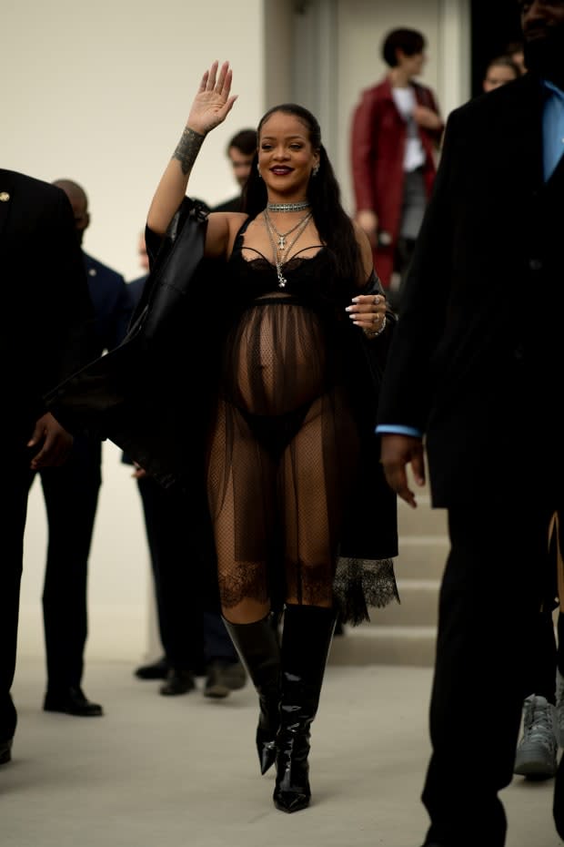 Rihanna Wore What Can Only Be Described as Goth Maternity Lingerie