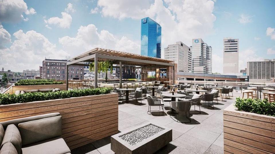 A rendering of the rooftop bar planned for the new private dining club coming to downtown Lexington.