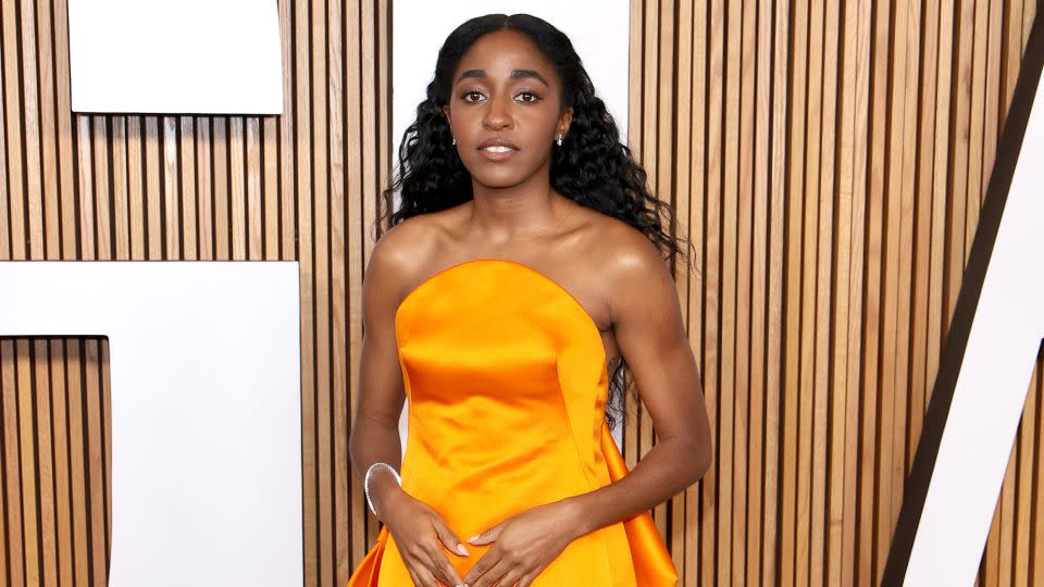 In another Prada strapless number, this time at the 2023 Glamour Women of the Year Awards at Lincoln Center in New York on Novermber 7, 2023. - Dimitrios Kambouris/Getty Images