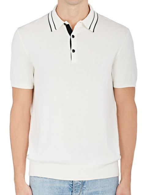 <p><strong>Jason Cotton Polo </strong></p><p>Try it with chinos in a dusty earth tone and a pair of <a rel="nofollow noopener" href="http://www.esquire.com/style/mens-fashion/g3310/slip-on-sneakers/" target="_blank" data-ylk="slk:slip-on sneakers;elm:context_link;itc:0;sec:content-canvas" class="link ">slip-on sneakers</a>. </p><p><em>$225, <a rel="nofollow noopener" href="http://www.barneys.com/product/rag--26-bone-jason-cotton-polo-shirt-505145363.html " target="_blank" data-ylk="slk:barneys.com;elm:context_link;itc:0;sec:content-canvas" class="link ">barneys.com</a></em></p>