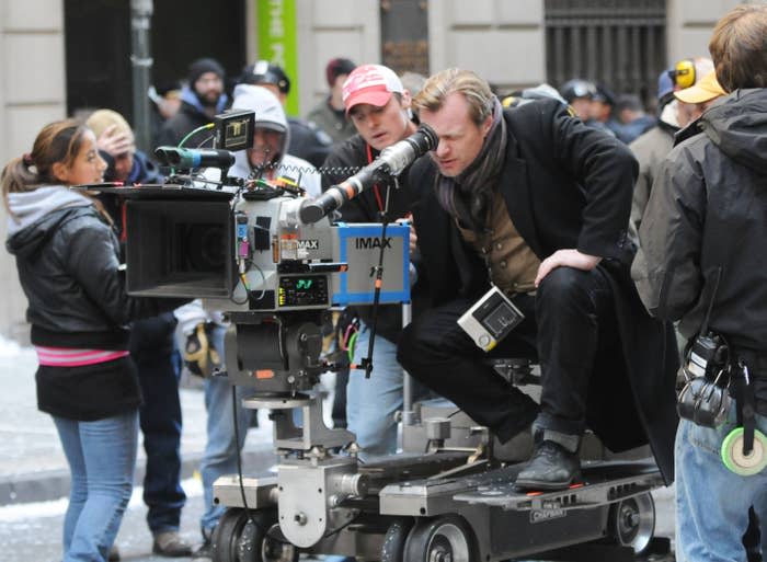 Christopher Nolan directing The Dark Knight Rises