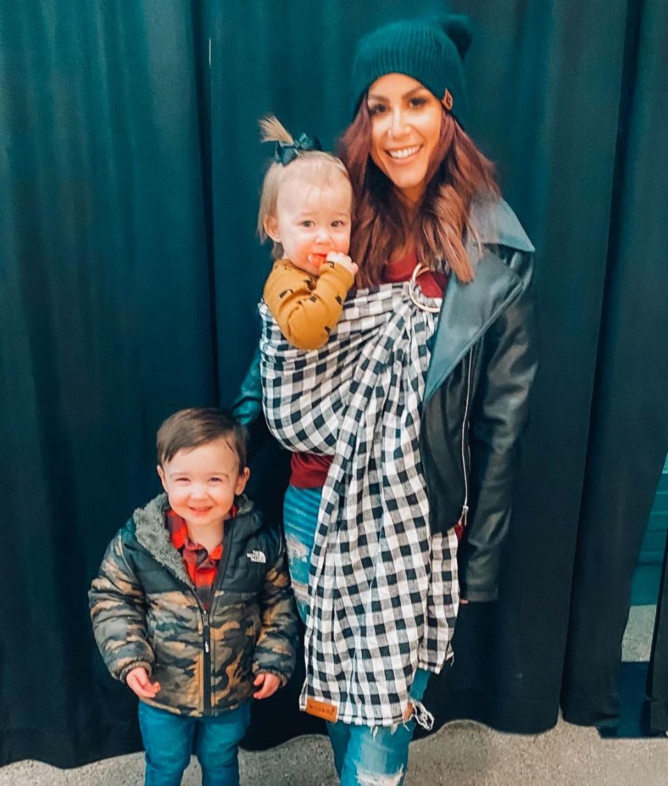 Chelsea Houska poses with Watson and Layne