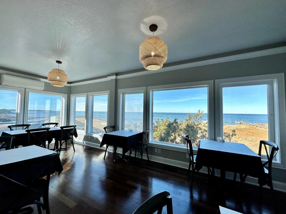 The views from inside Cafe Pamlico on Hatteras Island in the Outer Banks.