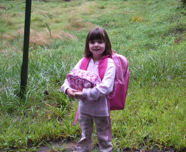 Ana at age 5, on her first day of kindergarten.