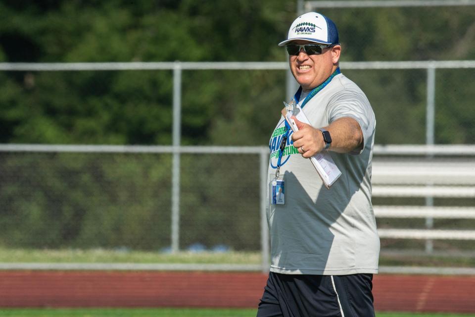 St. Georges football coach John Wilson volunteered to join District 3A-2, where his Hawks will compete against downstate schools for playoff spots.