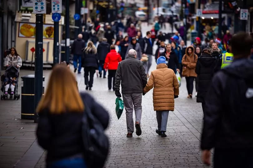 Shoppers in St Peters Street, Derby