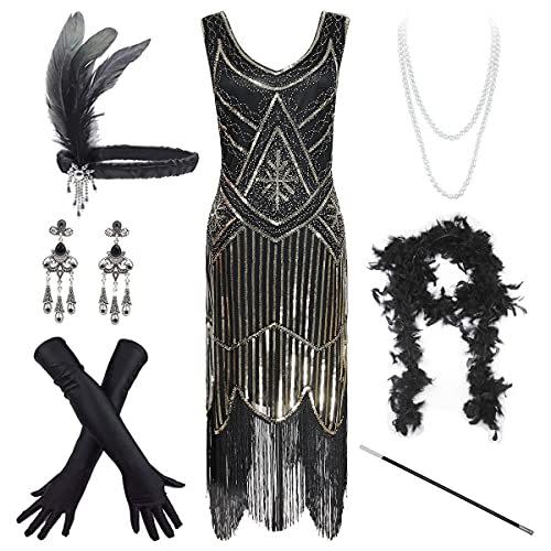 1920s Flapper Dress w/Accessories Set