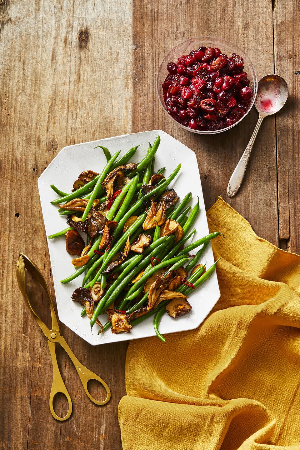 Mushroom and Chile-Garlic Green Beans