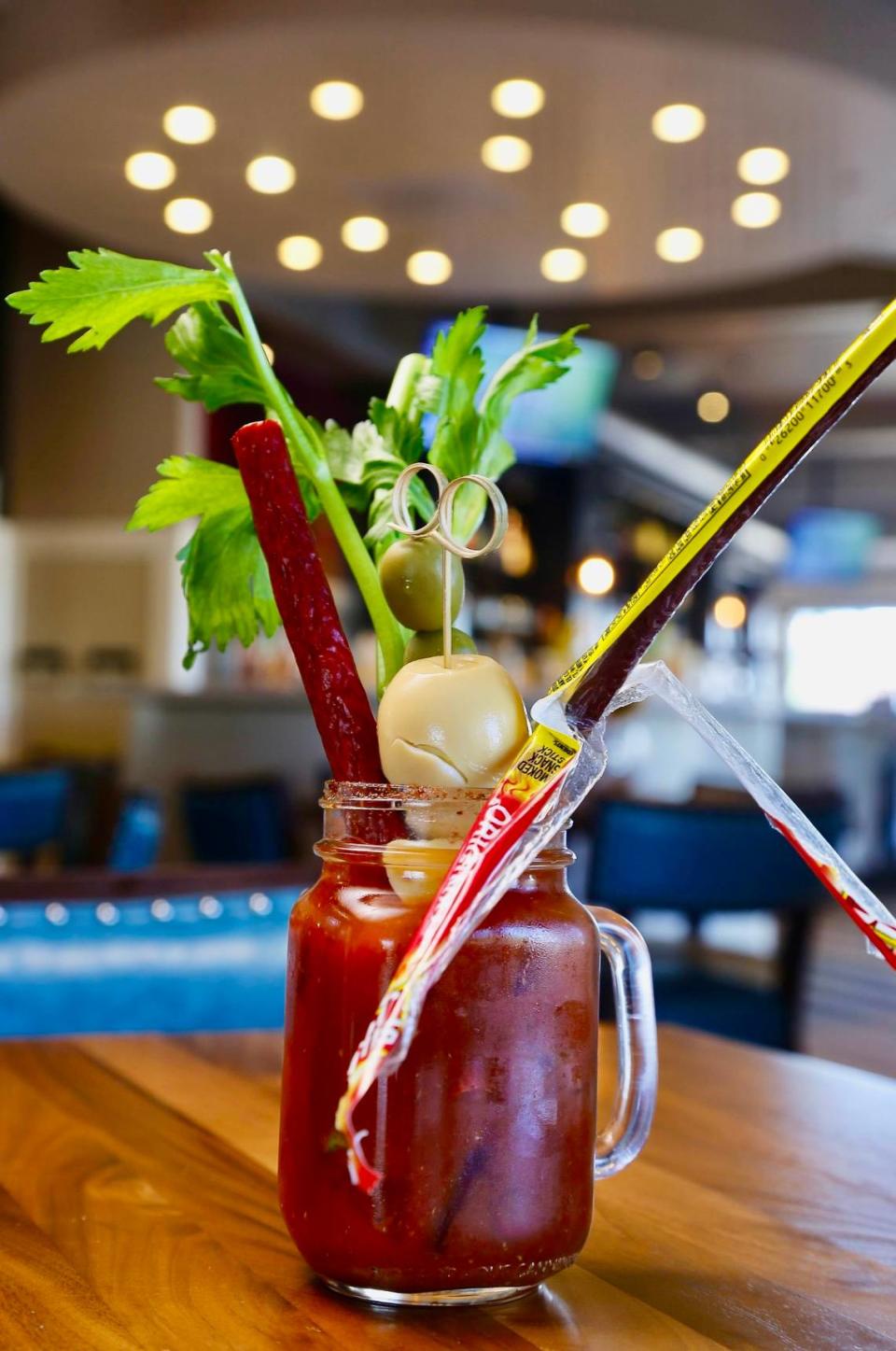 Hash Kitchen in Fort Worth, a Phoenix-based “boozy brunch” restaurant, offers a “build your own” bloody mary bar, shown Feb. 21, 2019.