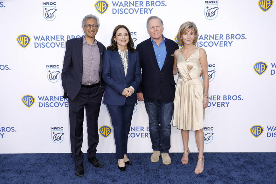 NRDC president and CEO Manish Bapna, Julia Louis-Dreyfus, David Zaslav and Anna Scott Carter - Credit: Frazer Harrison/WireImage