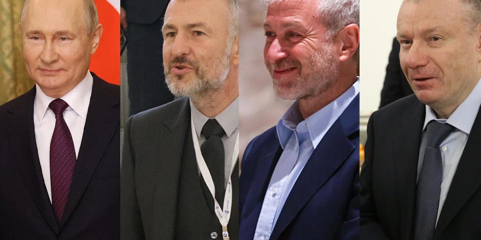 Vladamir Putin, Andrei Melnichenko, Roman Abramovich, Vladimir Potanin