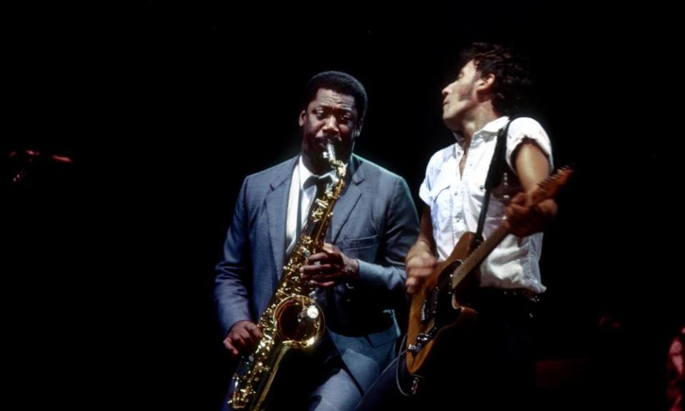Clarence Clemons and Bruce Springsteen at Cobo Hall, Detroit, October 1980.