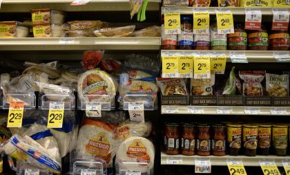 International food aisle of a grocery store: Credit AP