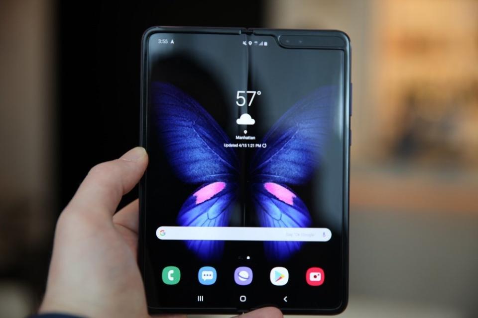 The Galaxy Fold's large 7.3-inch display folds in half when not in use. (Image: Daniel Howley)