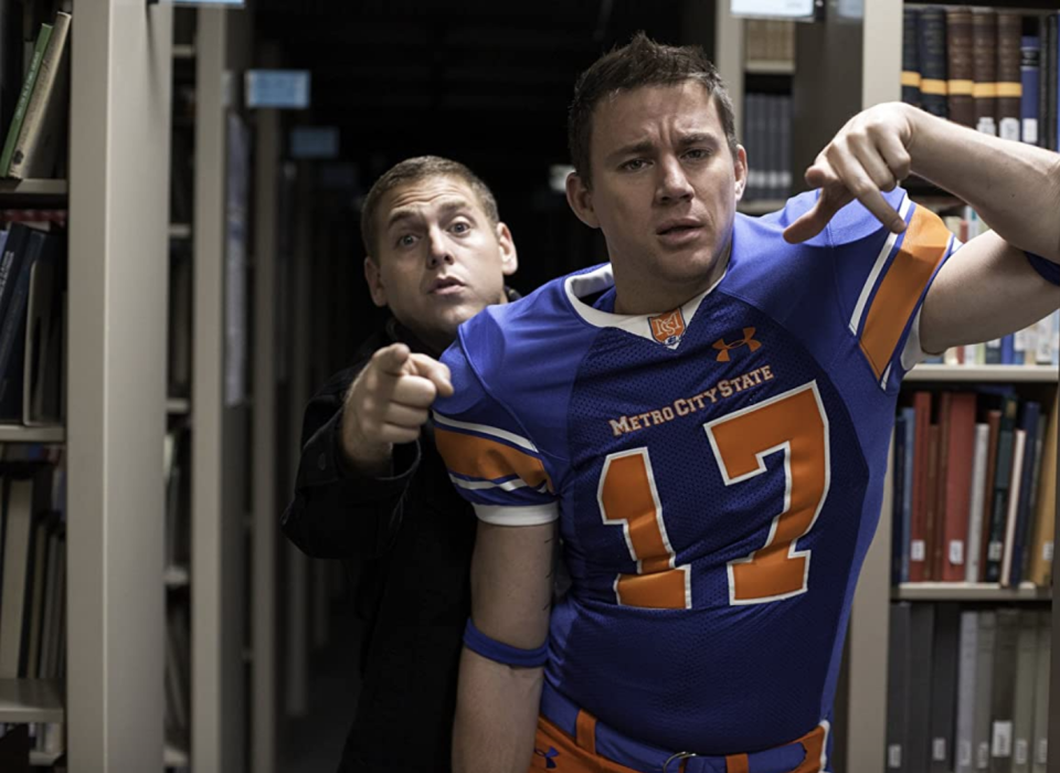 <p>If you ever wondered why <em>22 Jump Street </em>star Channing Tatum looked so natural in a football uniform, it may have to do with his past. The actor <a href="https://go.redirectingat.com?id=74968X1596630&url=http%3A%2F%2Fwww.espn.com%2Fespn%2Fpage2%2Findex%2F_%2Fid%2F7697159&sref=https%3A%2F%2Fwww.redbookmag.com%2Flife%2Fg35716899%2Fcelebrity-athletes-in-college%2F" rel="nofollow noopener" target="_blank" data-ylk="slk:played football for two years;elm:context_link;itc:0;sec:content-canvas" class="link ">played football for two years</a> at Glenville State College in West Virginia before he dropped out. </p>