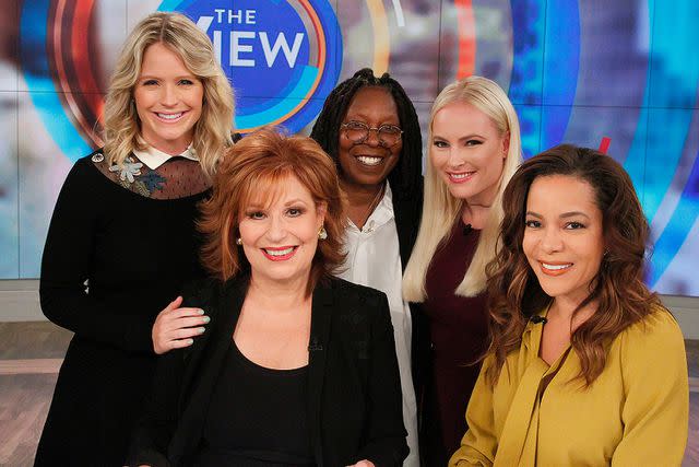 <p>Lou Rocco/ABc via Getty Images</p> Sara Haines and her fellow cohosts are currently on hiatus from The View.