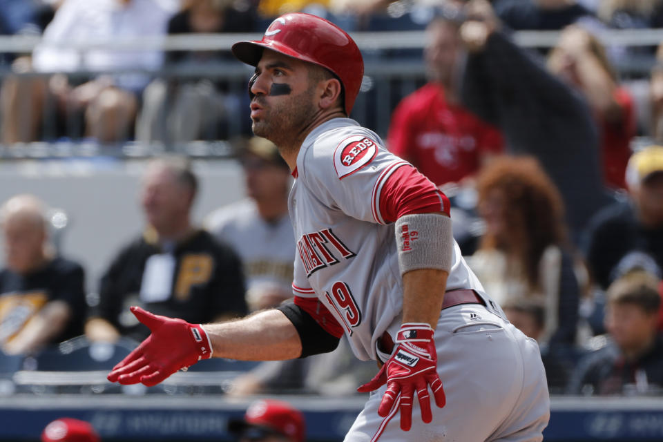 Joey Votto led the league in on-base percentage by a large margin in 2017. (AP Photo)