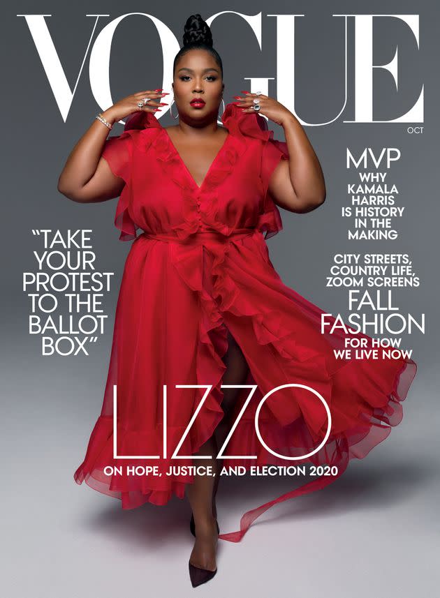 Lizzo's whole body covers Vogue's October issue. 