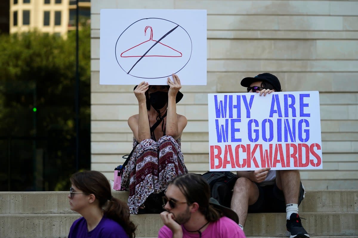 Demonstrators at the federal courthouse in Austin following the US Supreme Court's decision to overturn Roe v Wade in June 2022 (Copyright 2022 The Associated Press. All rights reserved)