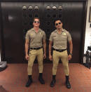 <p>The <i>Pitch</i> actor and his pal Bruce Bozzi teamed up — and bravely donned some seriously snug pants — to portray Ponch and John from the ’70s TV Show <i>CHiPs</i>. “This is happening…,” teased Consuelos. (Photo: <a rel="nofollow noopener" href="https://www.instagram.com/p/BMIdRXjhAow/?taken-by=instasuelos" target="_blank" data-ylk="slk:Instagram;elm:context_link;itc:0;sec:content-canvas" class="link ">Instagram</a>) </p>