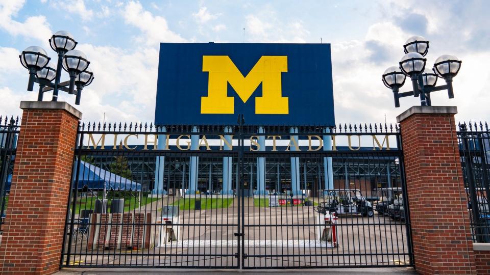 Ann Arbor, MI - September 21, 2019: Entrance gate at the University of Michigan Stadium, home of the Michigan Wolverines.