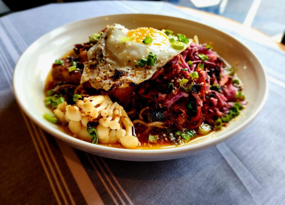 Try the Noodle Bowl at Cask & Pig Kitchen and Alehouse.