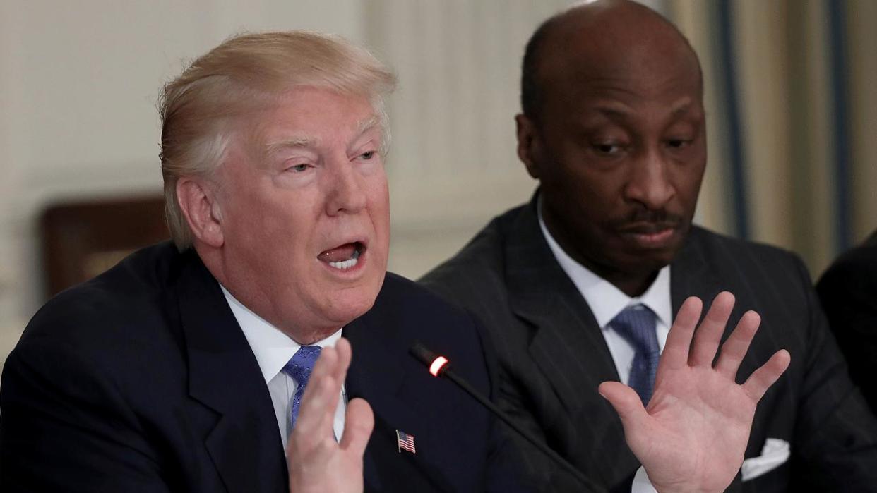 President Donald Trump and Merck CEO Kenneth Frazier